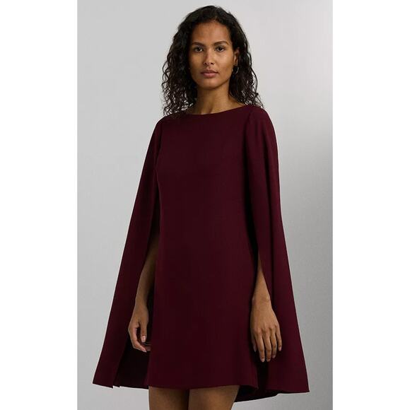 NWT Lauren Ralph Lauren Women's size 8 Purple Cape Georgette Cocktail Dress - Picture 1 of 10